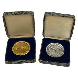 Vtg NAC Pistol Competition Medals 1955 1st  1956‎ 2nd Place Team Awards Lot of 2